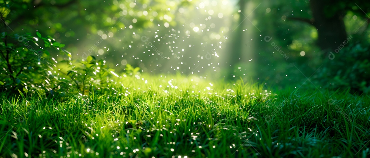 Grama realista baixo ângulo 3D fundo branco Generative AI.