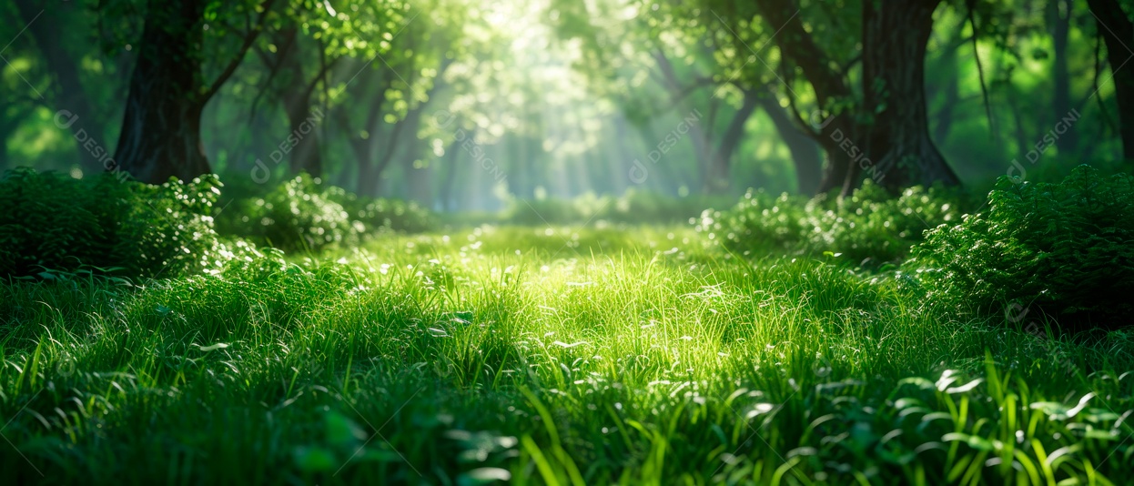 Grama realista baixo ângulo 3D fundo branco Generative AI.