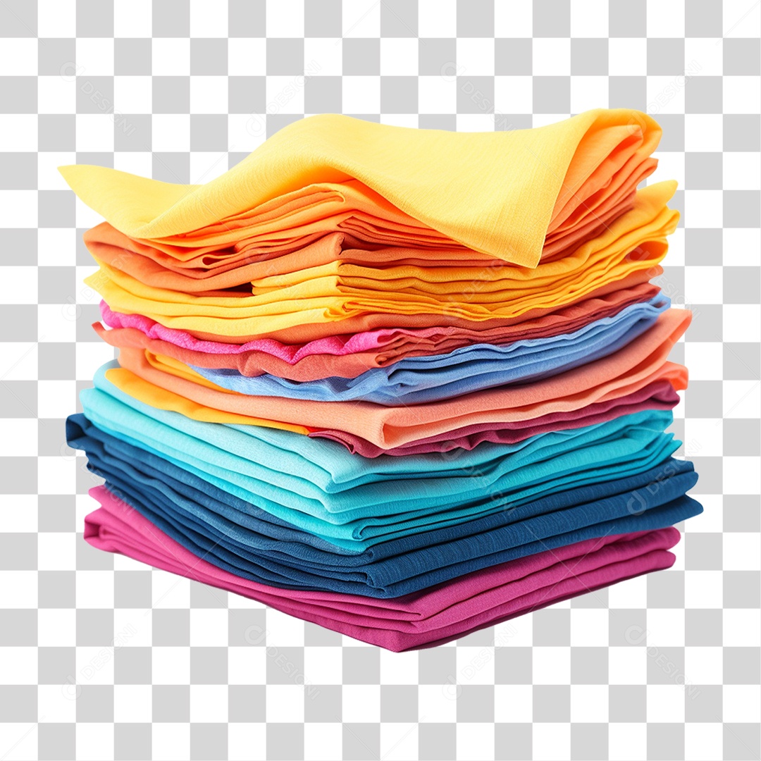 Pilha de Panos Coloridos PNG Transparente