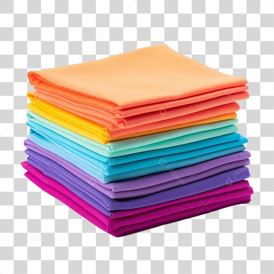 Pilha de Panos Coloridos PNG Transparente