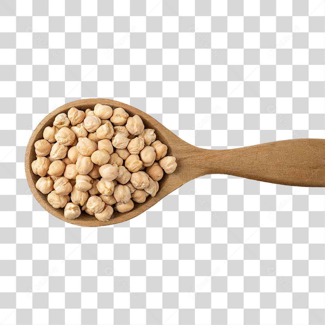 Colher com Grãos de Bico Seco PNG Transparente