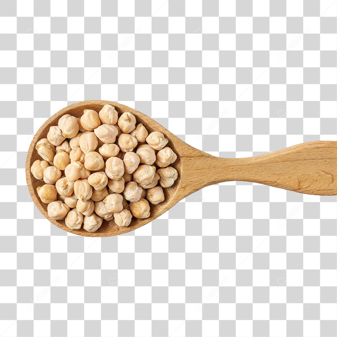 Colher com Grãos de Bico Seco PNG Transparente