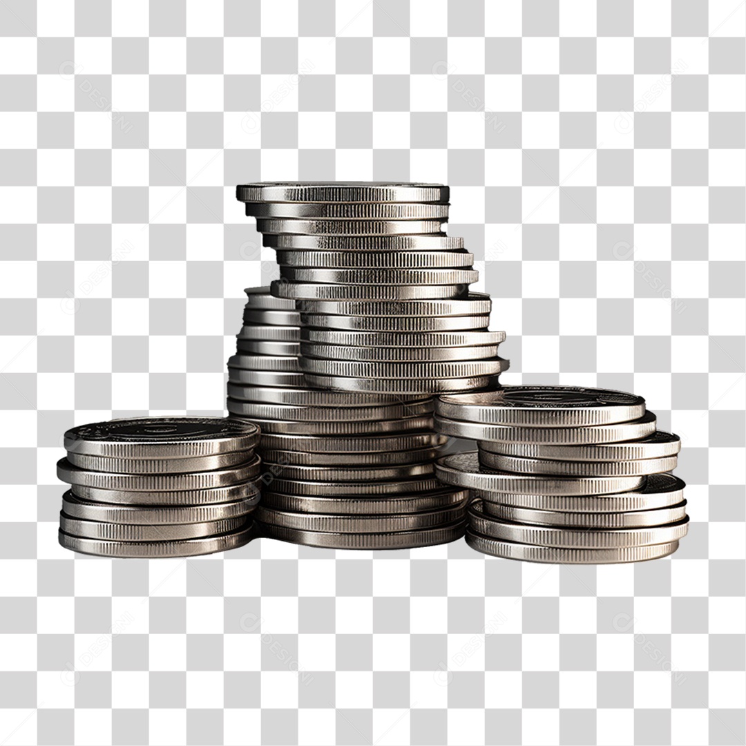Pilha de Moedas Dinheiro PNG Transparente