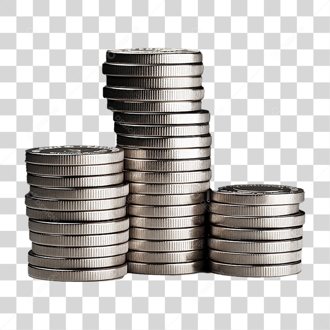 Pilha de Moedas Dinheiro PNG Transparente