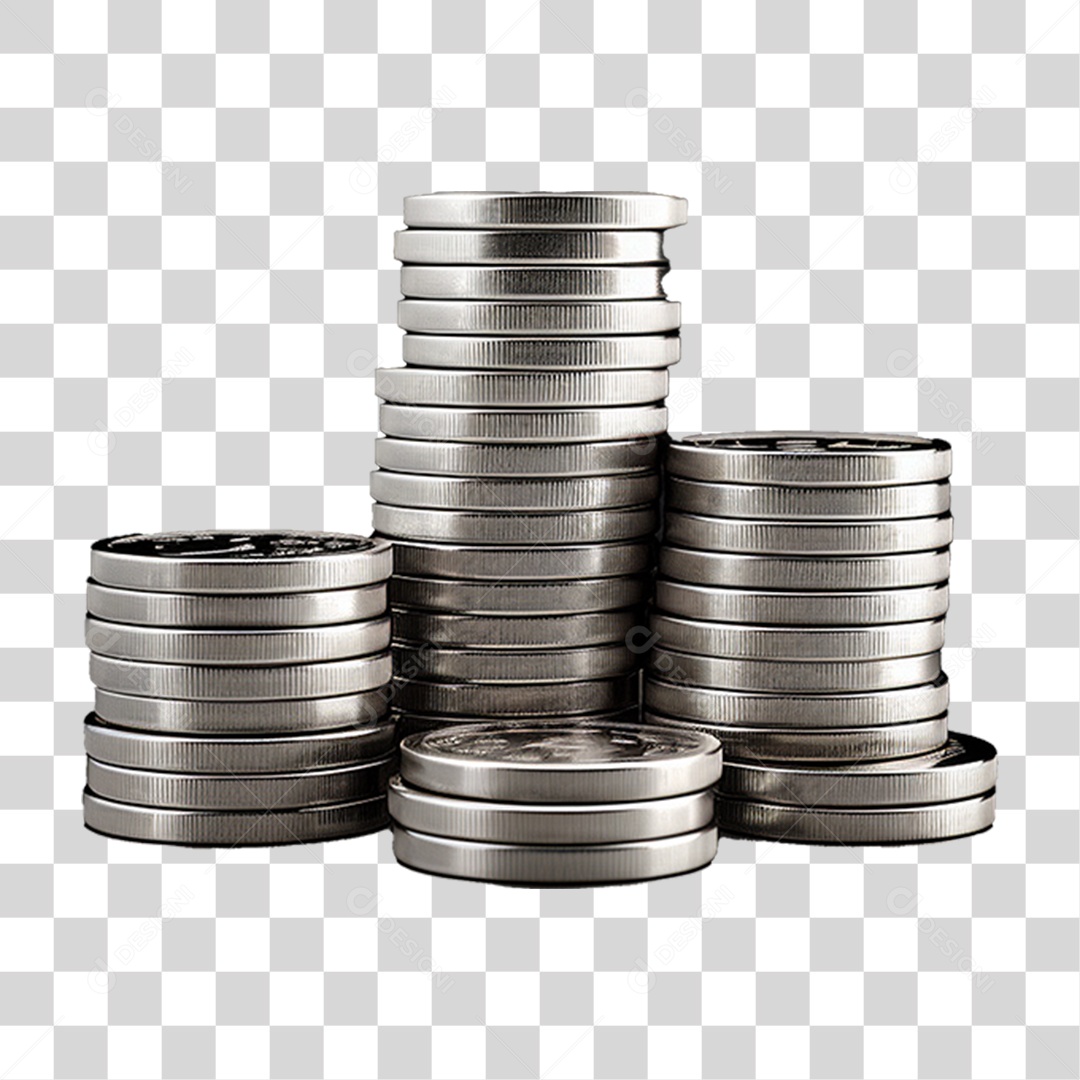 Pilha de Moedas Dinheiro PNG Transparente