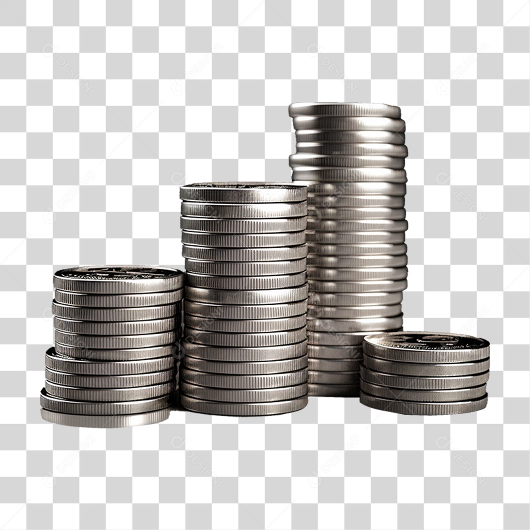 Pilha de Moedas Dinheiro PNG Transparente