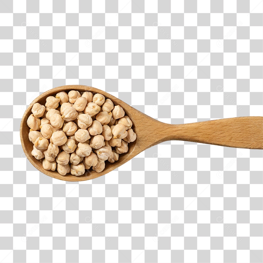 Colher com Grãos de Bico Seco PNG Transparente