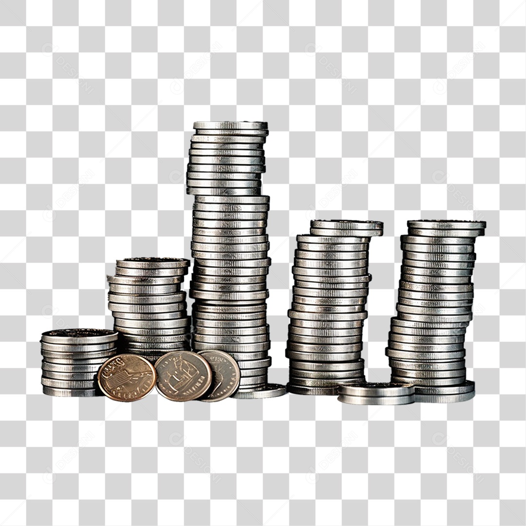 Pilha de Moedas Dinheiro PNG Transparente