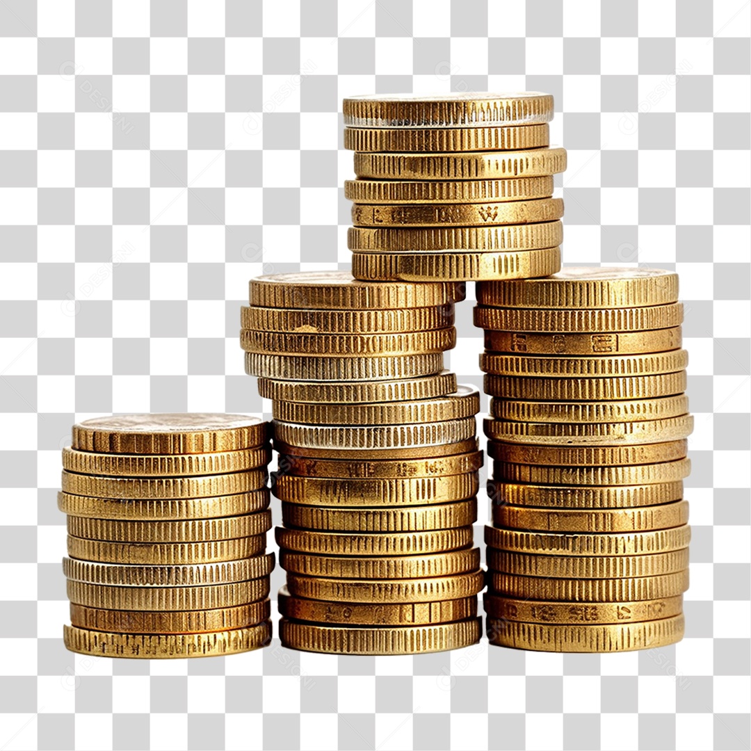 Pilha de Moedas Dinheiro PNG Transparente