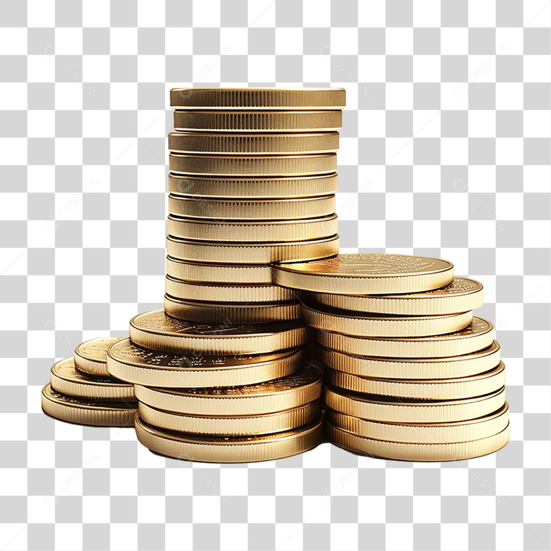 Pilha de Moedas Dinheiro PNG Transparente