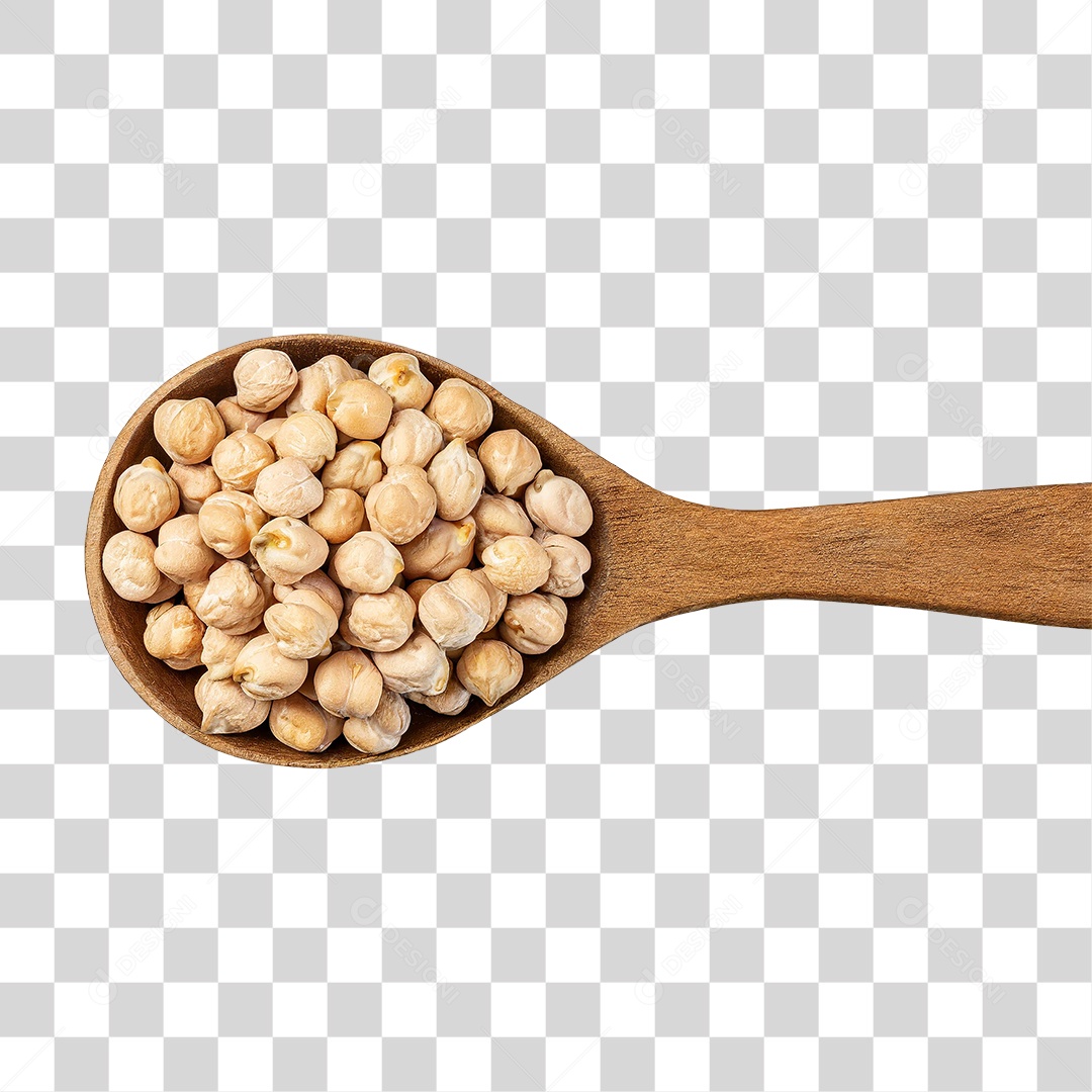 Colher com Grãos de Bico Seco PNG Transparente
