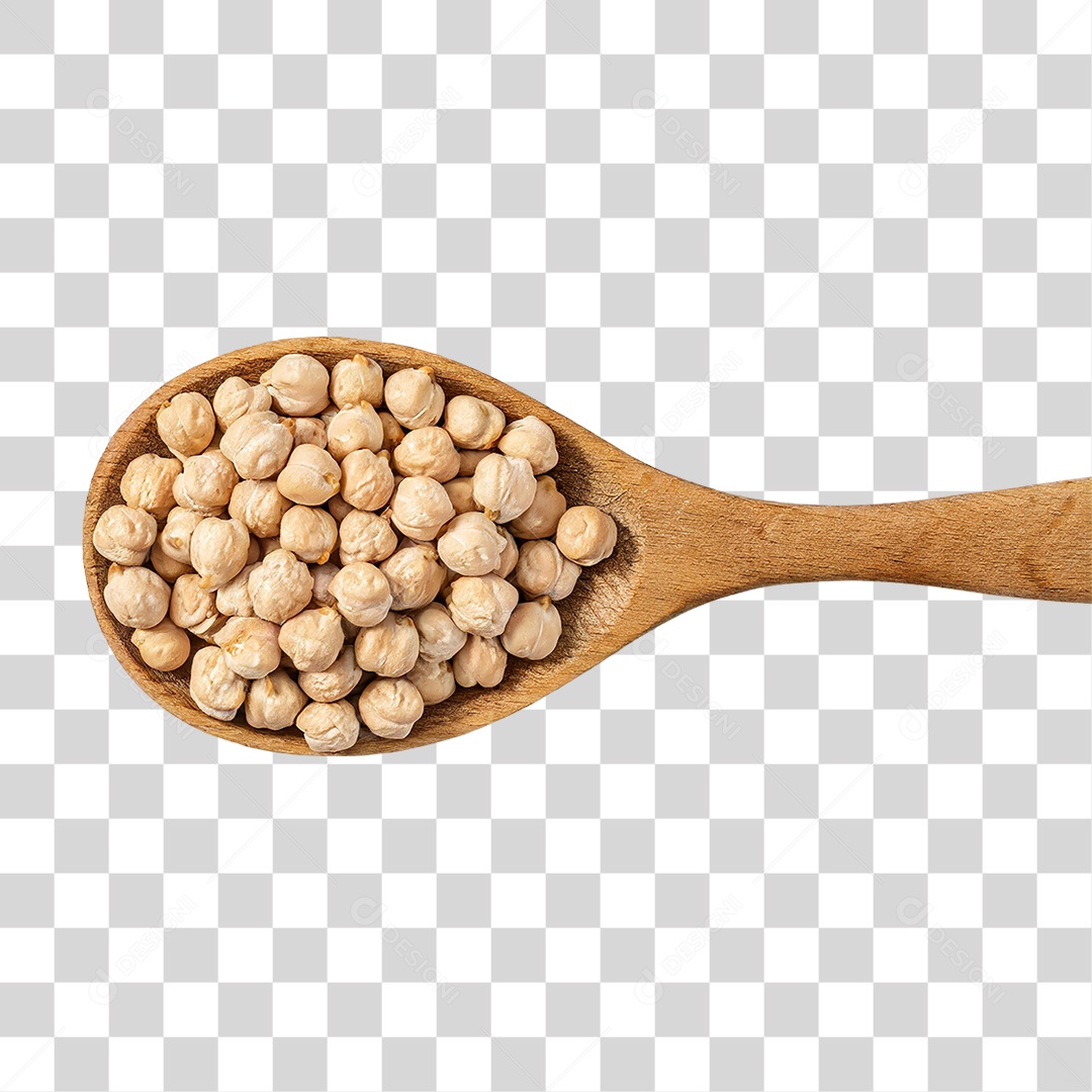 Colher com Grãos de Bico Seco PNG Transparente