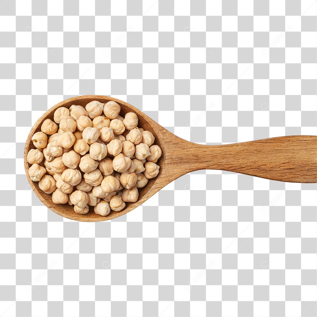 Colher com Grãos de Bico Seco PNG Transparente
