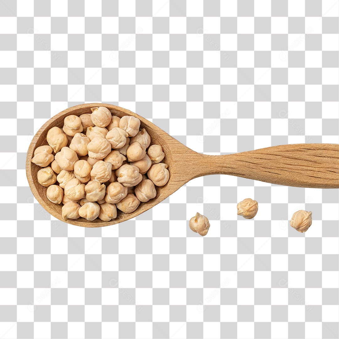 Colher com Grãos de Bico Seco PNG Transparente