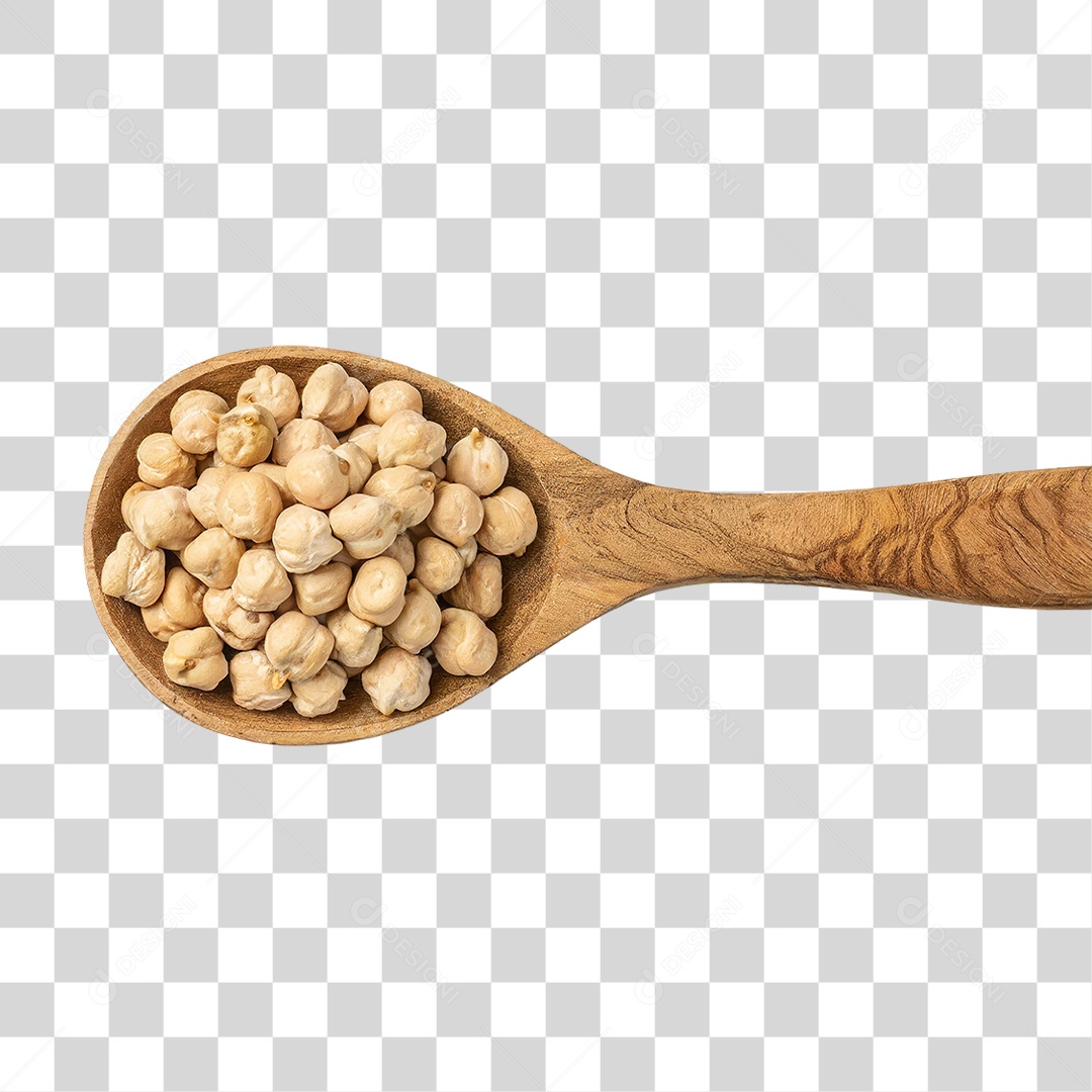 Colher com Grãos de Bico Seco PNG Transparente