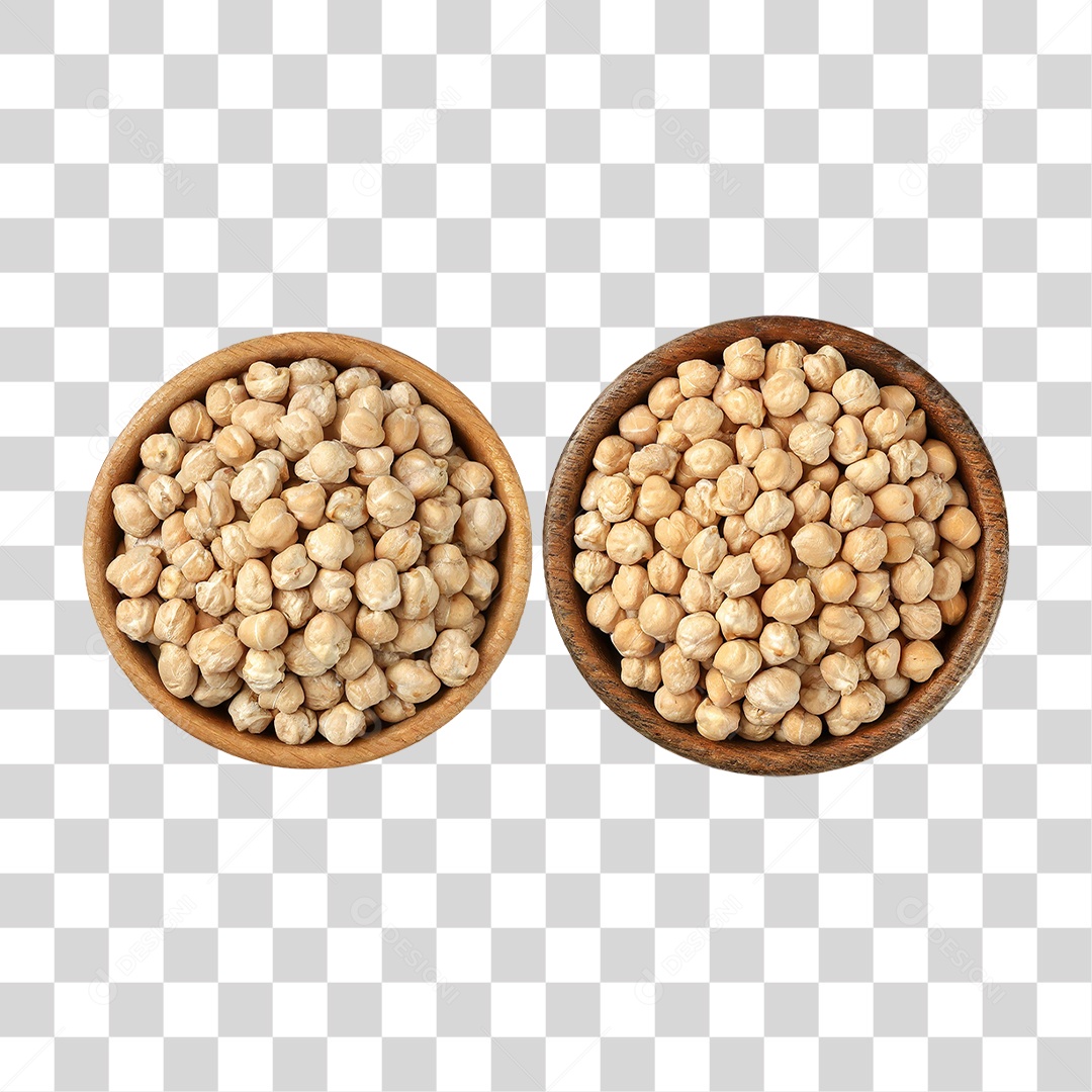 Tigelas com Grãos de Bico Seco PNG Transparente