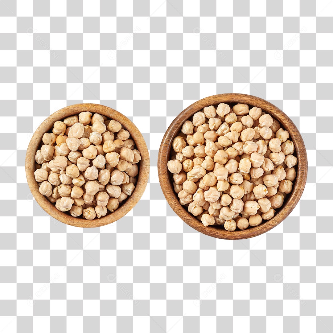 Tigelas com Grãos de Bico Seco PNG Transparente