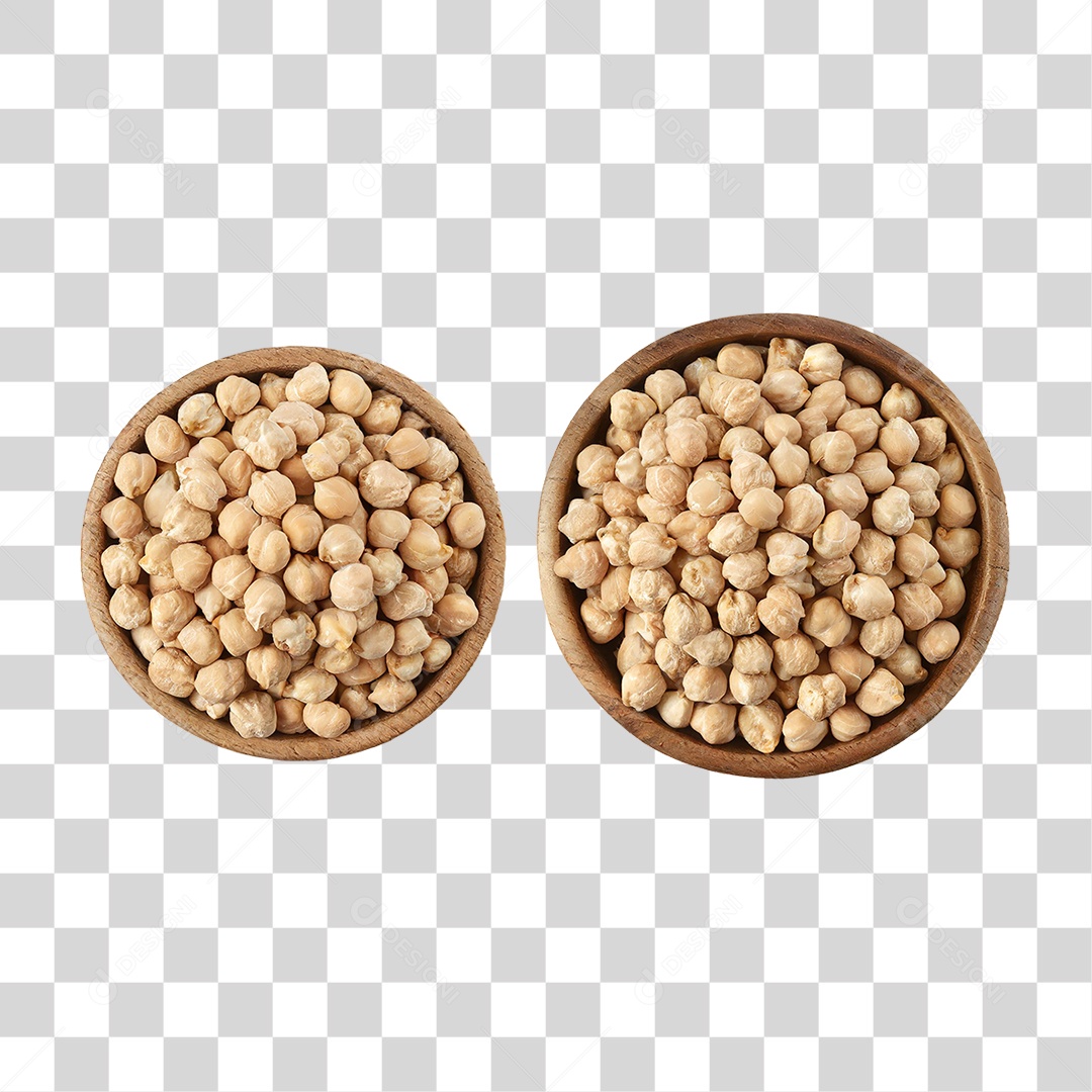 Tigelas com Grãos de Bico Seco PNG Transparente