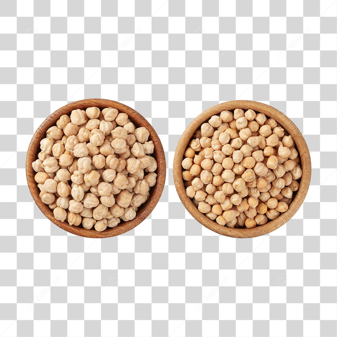 Tigelas com Grãos de Bico Seco PNG Transparente