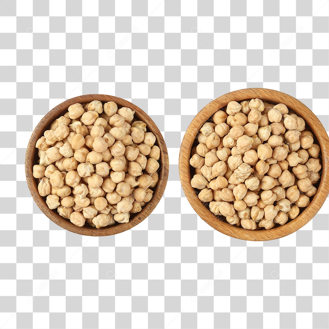 Tigelas com Grãos de Bico Seco PNG Transparente