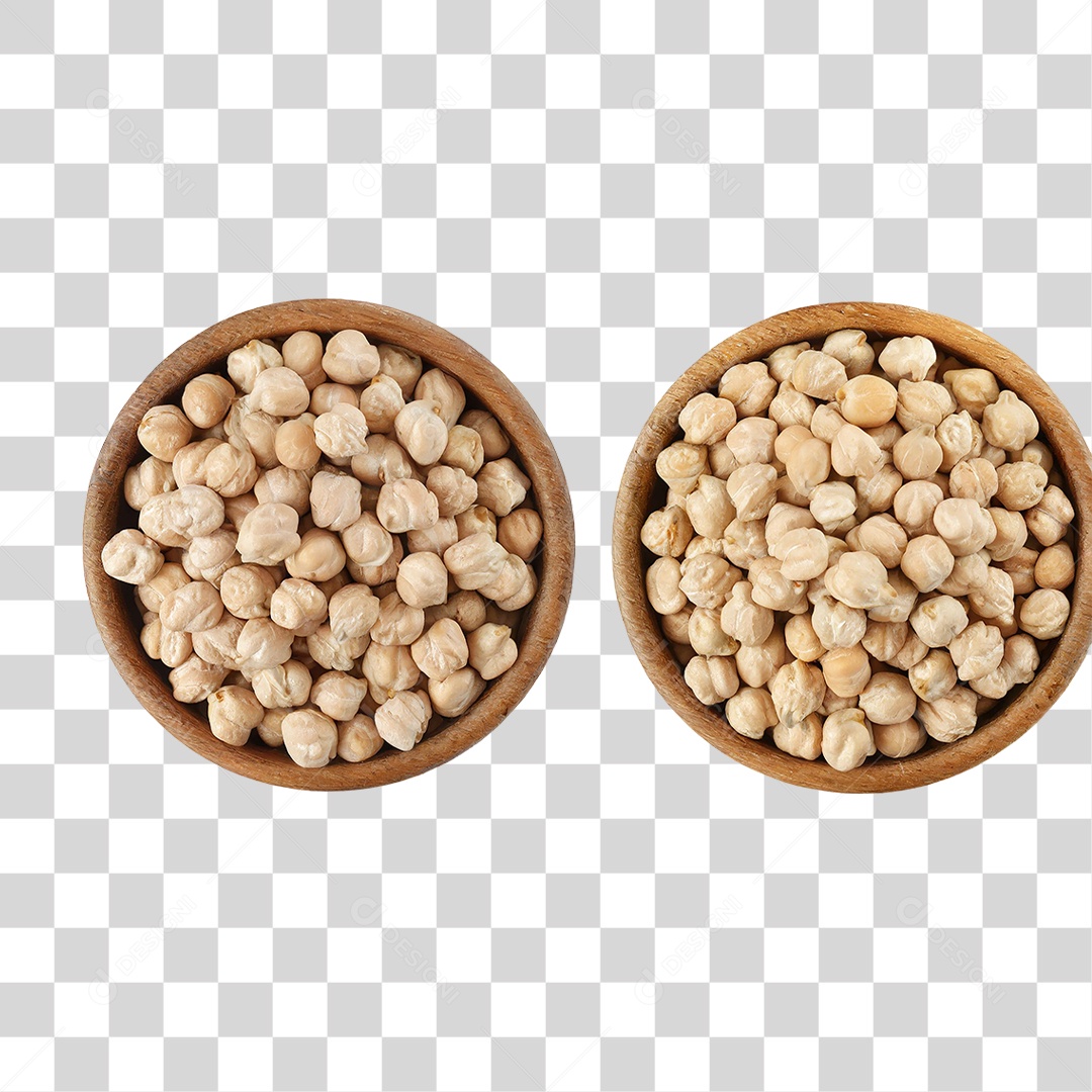 Tigelas com Grãos de Bico Seco PNG Transparente