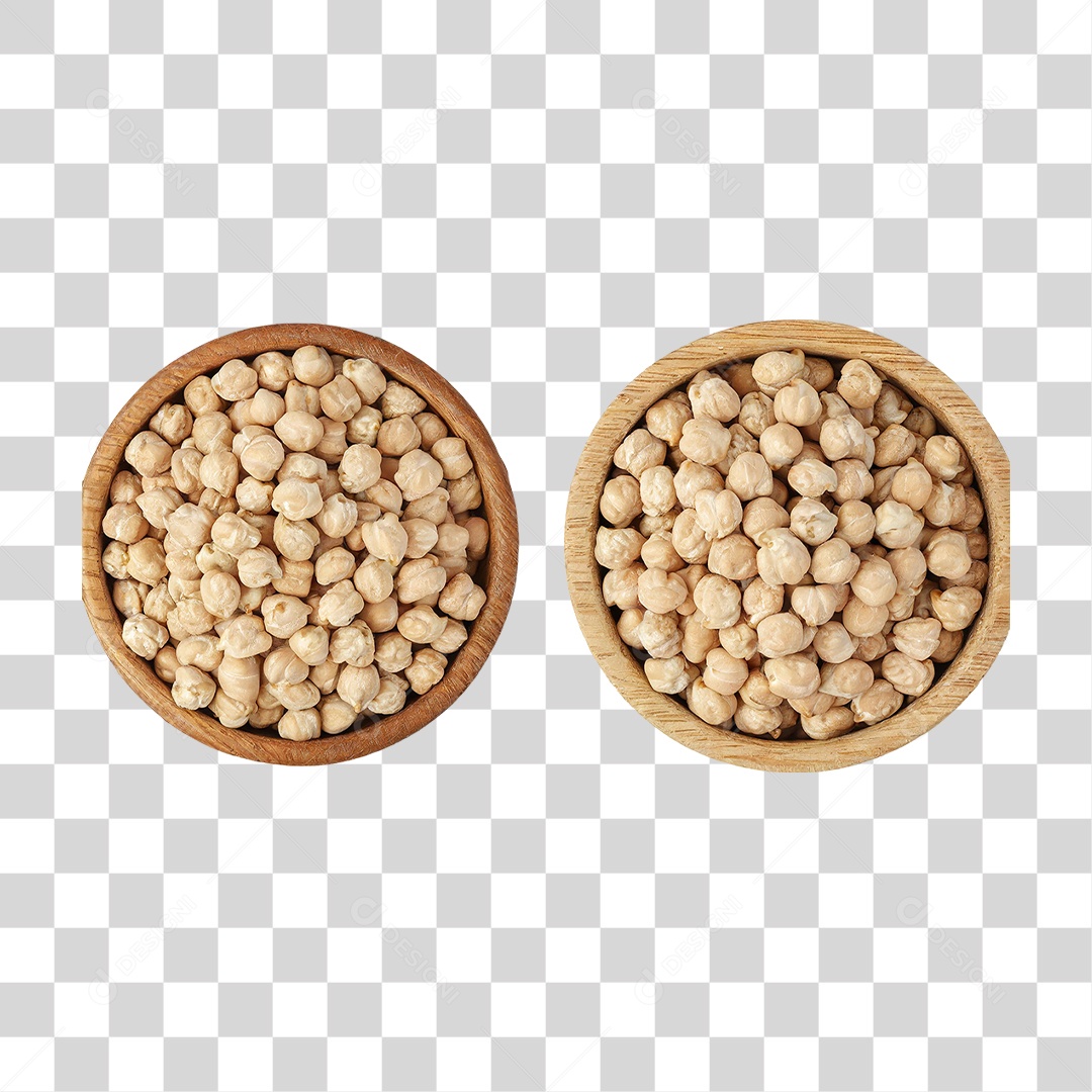 Tigelas com Grãos de Bico Seco PNG Transparente