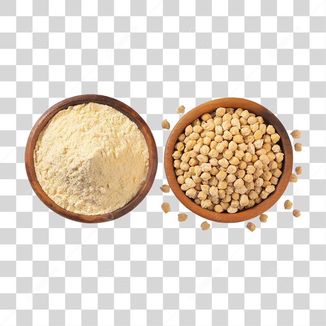 Tigelas com Farinha Grão de Bico Seco PNG Transparente
