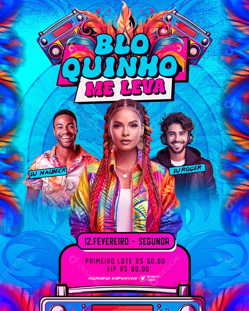 Social Media Flyer Story Bloquinho Me Leva PSD Editável