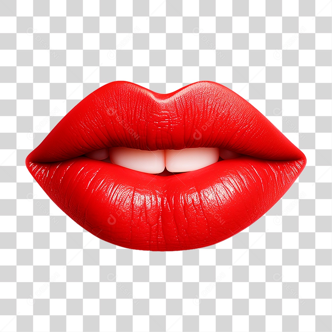 Boca Vermelha PNG Transparente