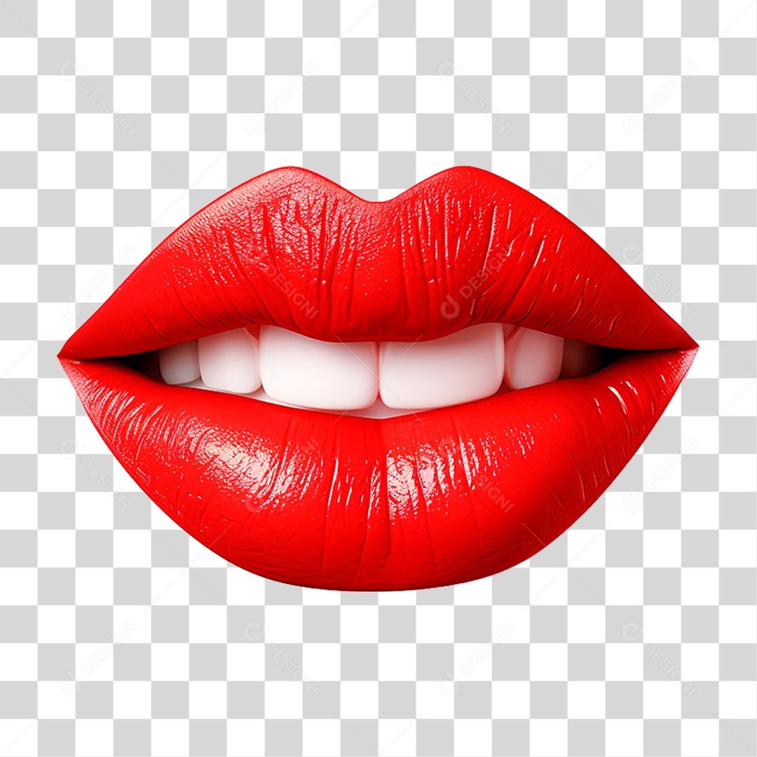 Boca Vermelha PNG Transparente