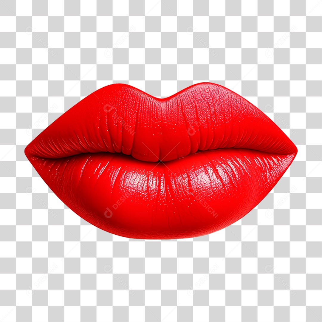 Boca Vermelha PNG Transparente