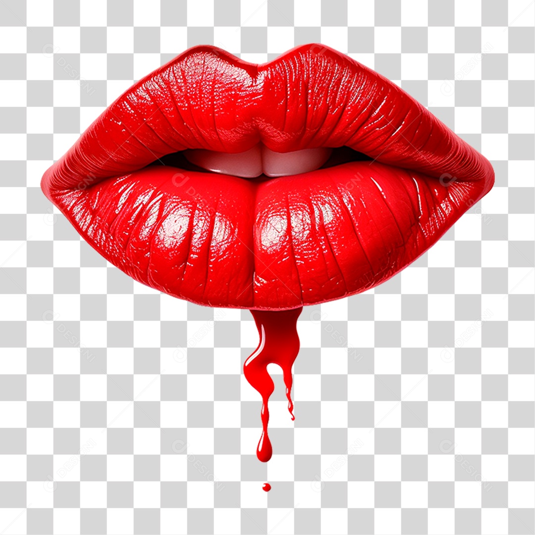 Boca Vermelha PNG Transparente