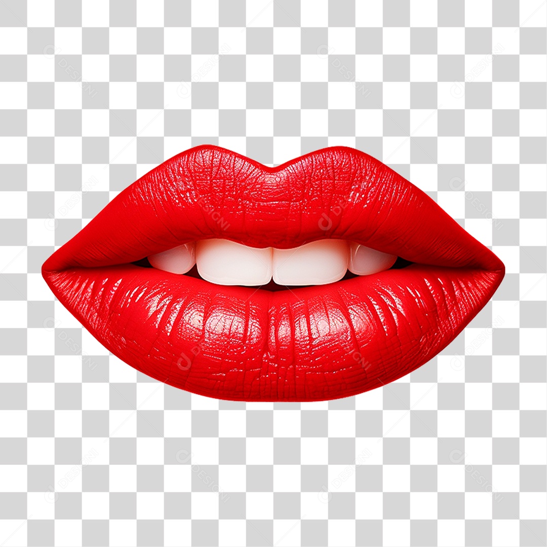 Boca Vermelha PNG Transparente