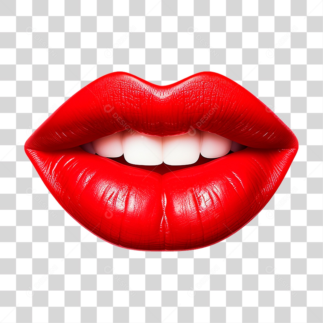 Boca Vermelha PNG Transparente