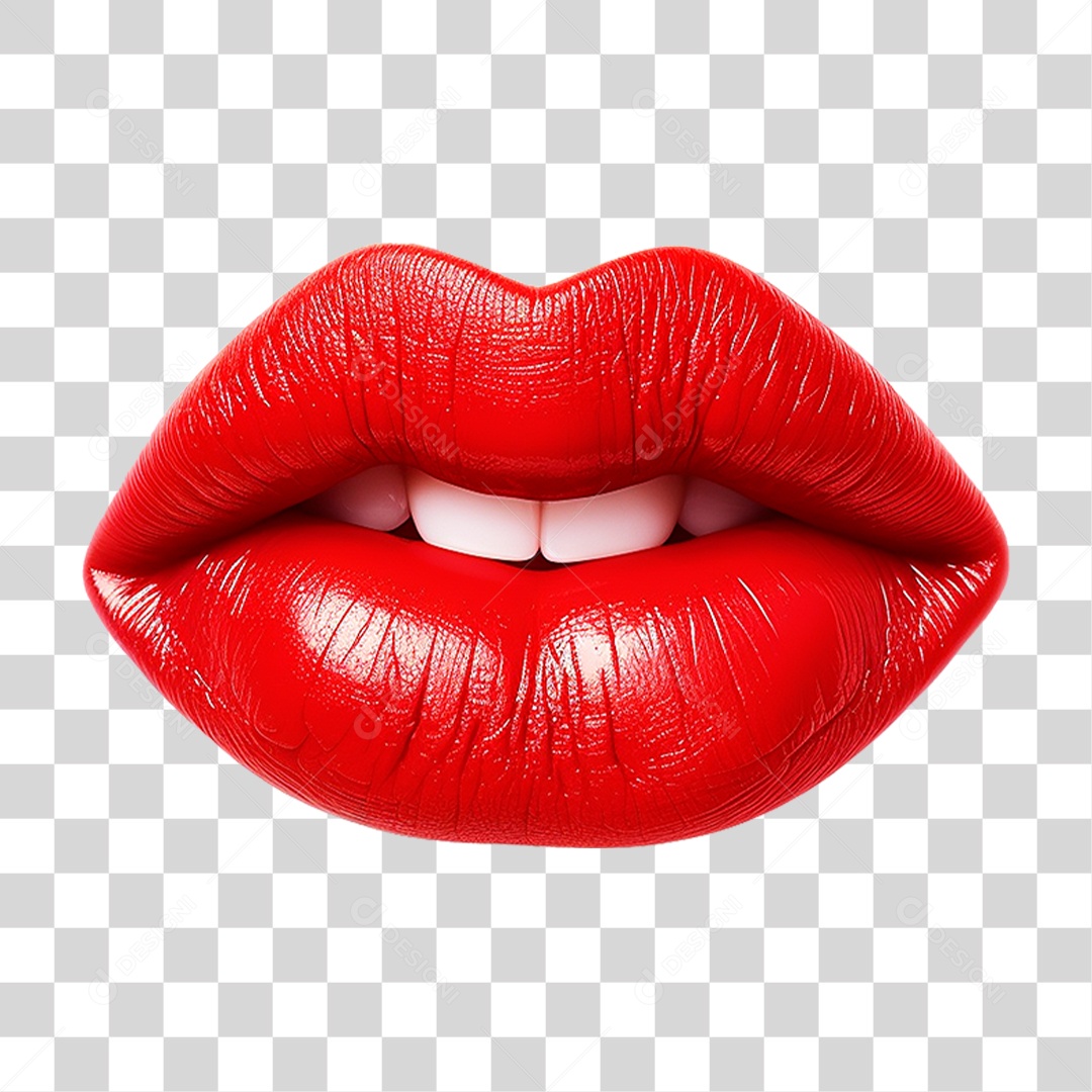 Boca Vermelha PNG Transparente