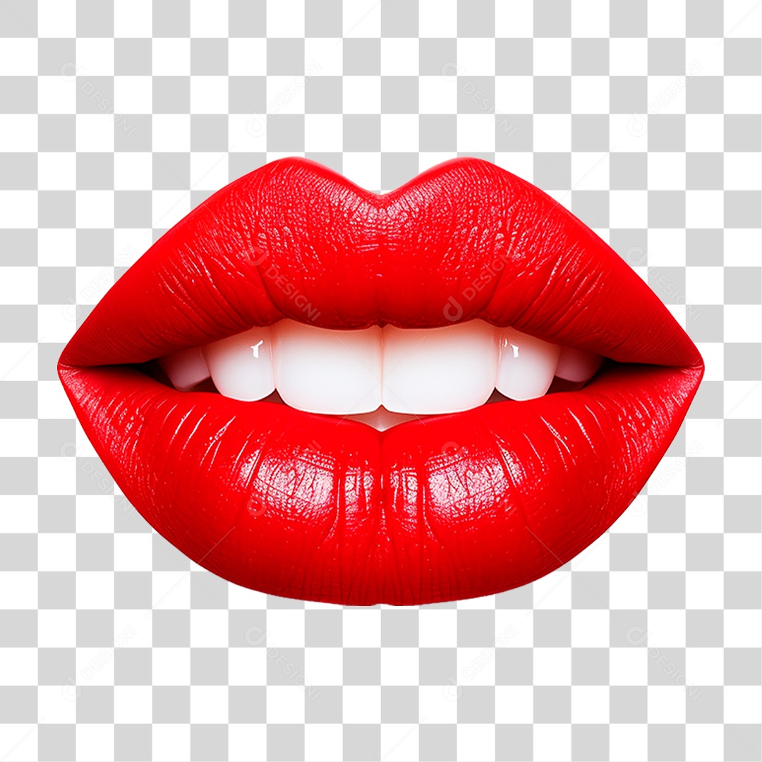 Boca Vermelha PNG Transparente