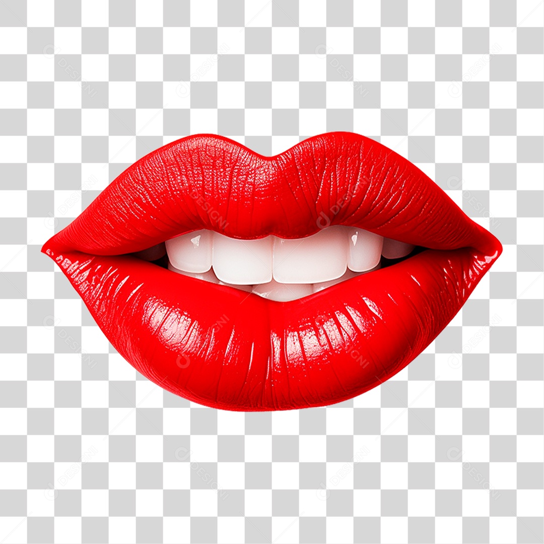 Boca Vermelha PNG Transparente