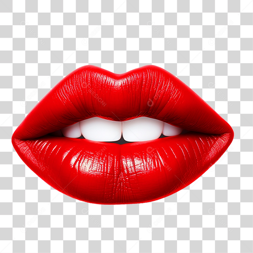 Boca Vermelha PNG Transparente