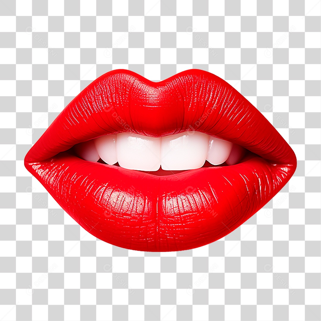 Boca Vermelha PNG Transparente