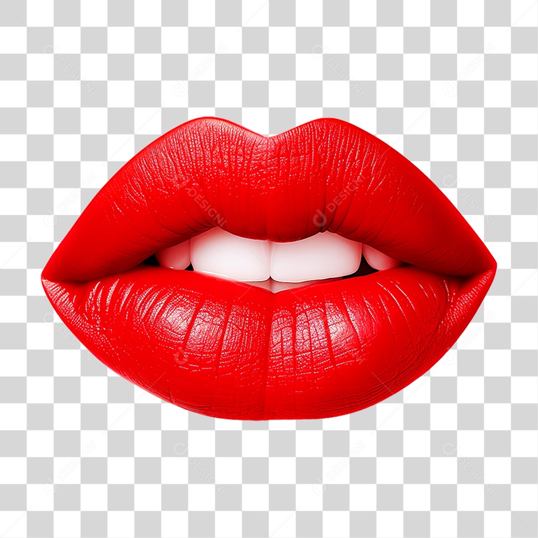 Boca Vermelha PNG Transparente