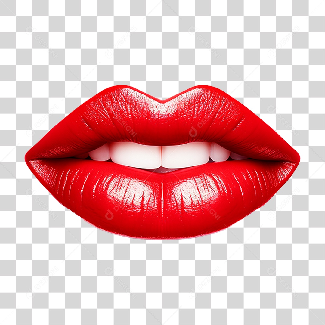 Boca Vermelha PNG Transparente