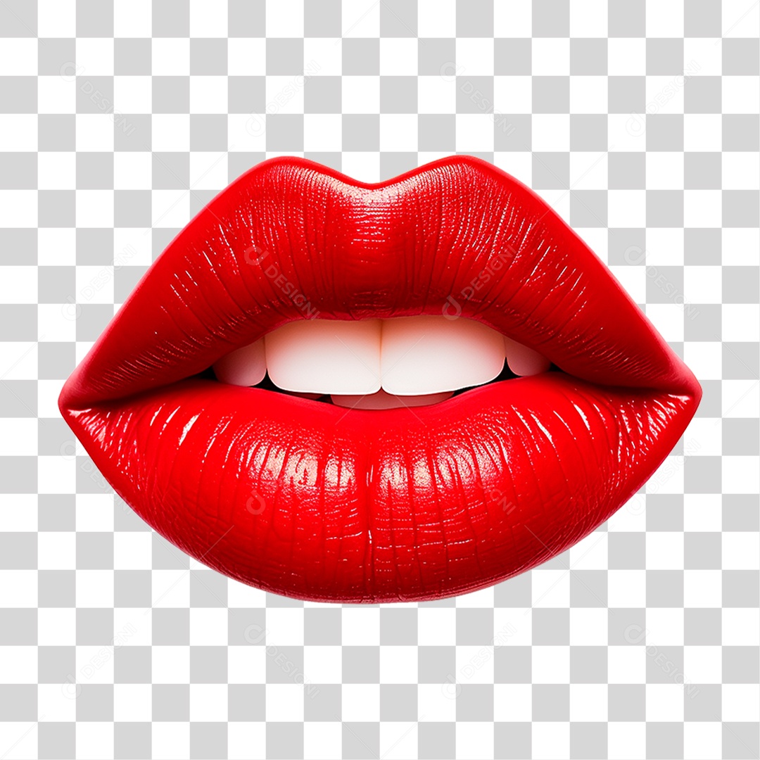 Boca Vermelha PNG Transparente