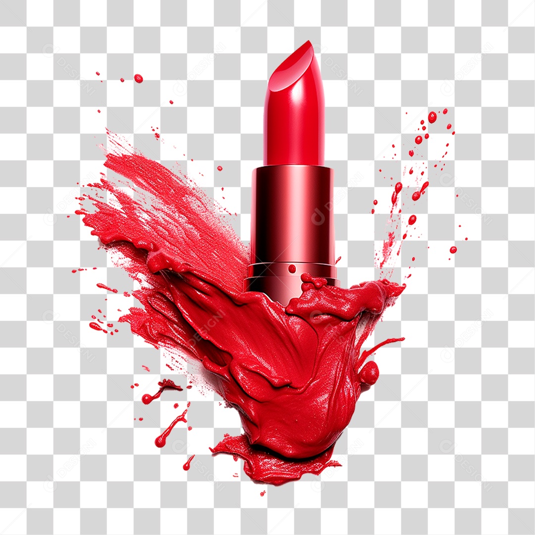 Batom Vermelho PNG Transparente