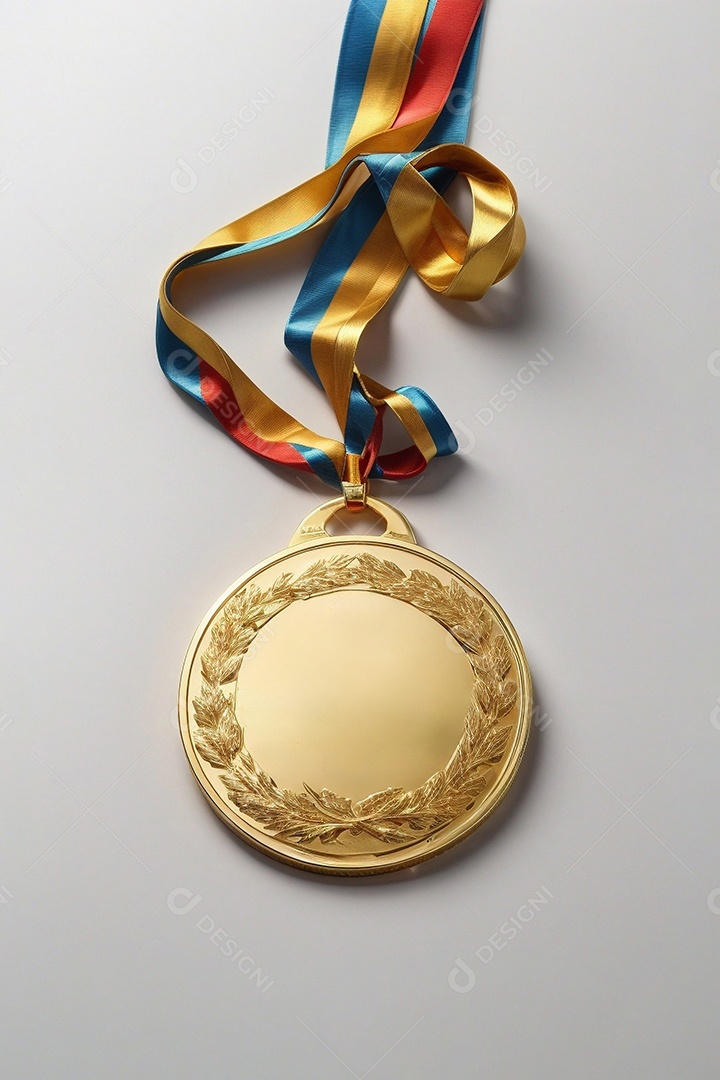 Olimpíadas renderização 3D medalha de ouro isolada