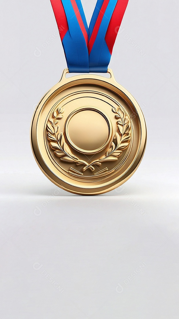 Olimpíadas renderização 3D medalha de ouro isolada