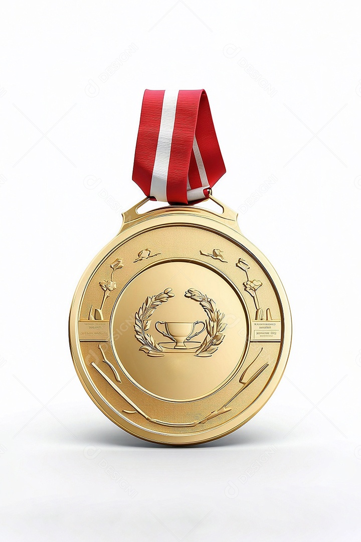 Olimpíadas renderização 3D medalha de ouro isolada