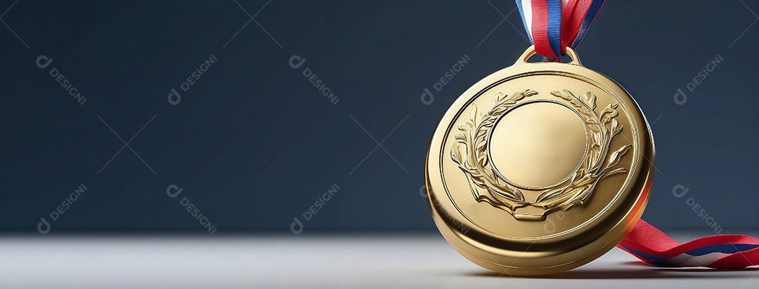Olimpíadas renderização 3D medalha de ouro isolada