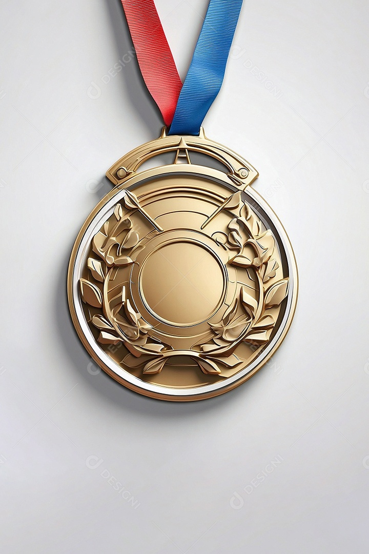 Olimpíadas renderização 3D medalha de ouro isolada