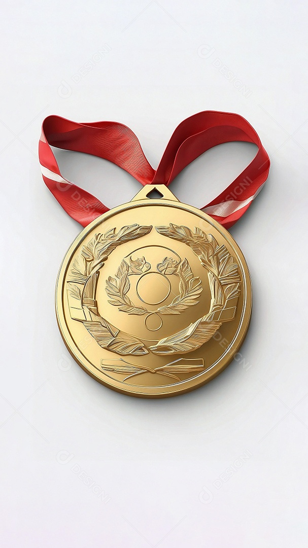 Olimpíadas renderização 3D medalha de ouro isolada
