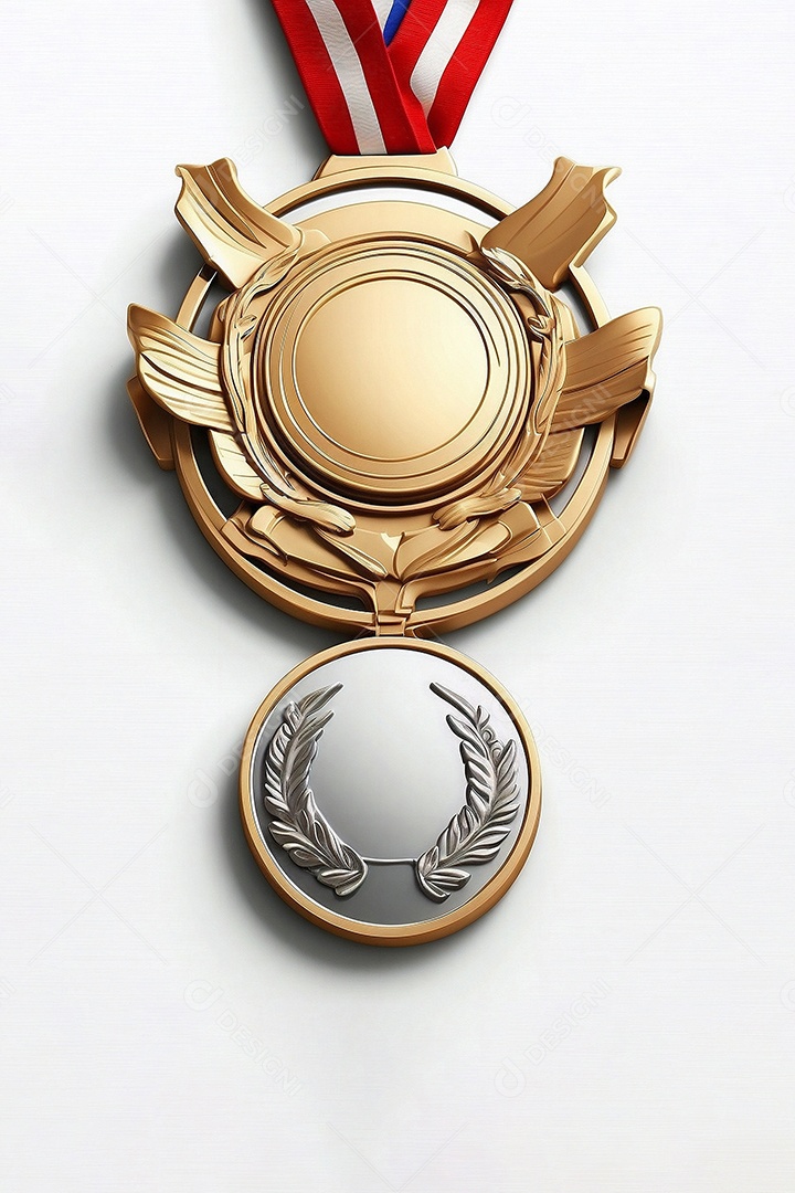 Olimpíadas renderização 3D medalha de ouro isolada